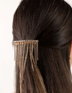 Gold Diamante Waterfall Clip sold by lovisa