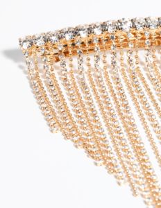 Gold Diamante Waterfall Clip sold by lovisa
