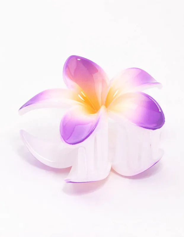 Lilac Frangipani Hair Claw Clip sold by lovisa