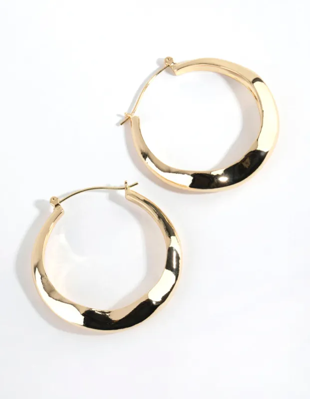 Gold Plated Large Swirl Hoop Earrings sold by lovisa