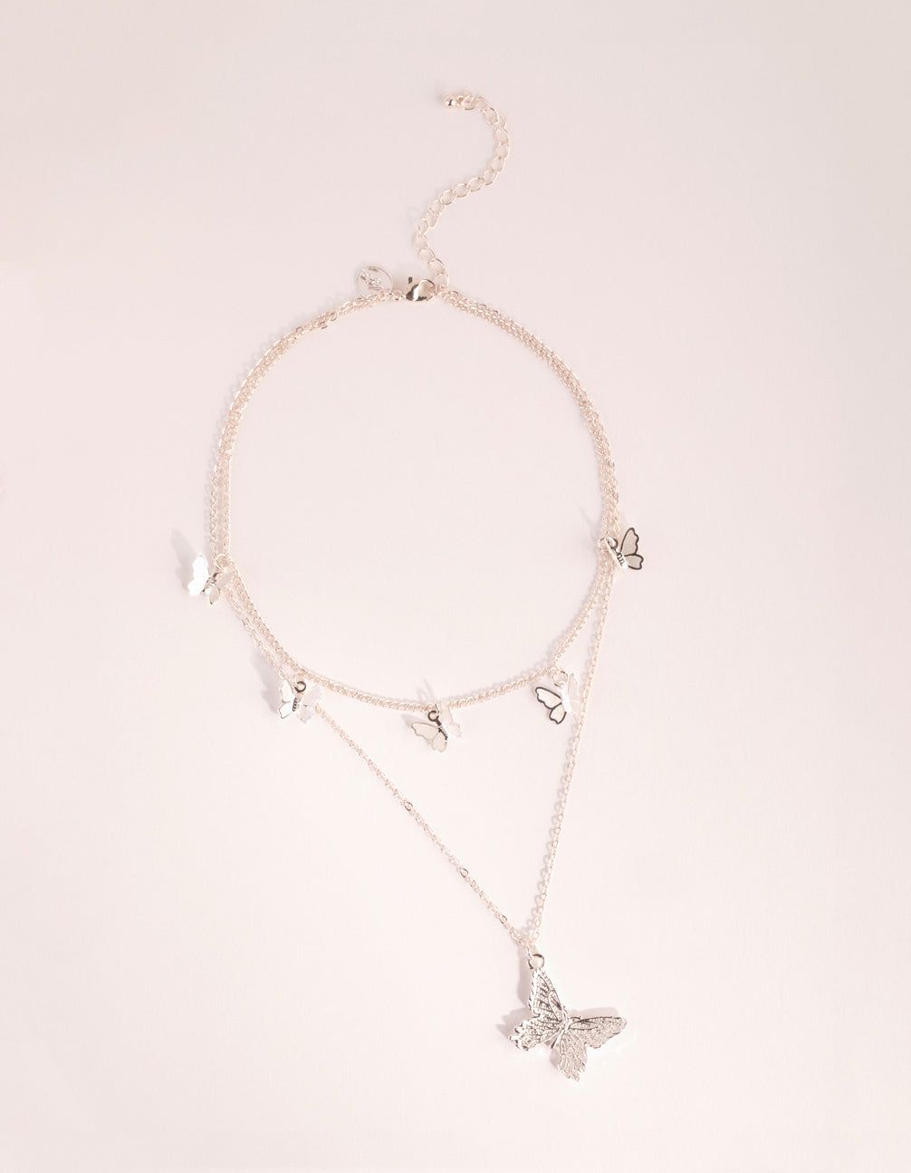 Silver Multi Butterfly Layered Necklace sold by lovisa product image thumbnail 2