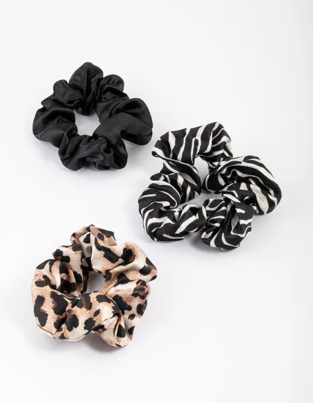 Fabric Wide Stone Animal Scrunchie Pack sold by lovisa