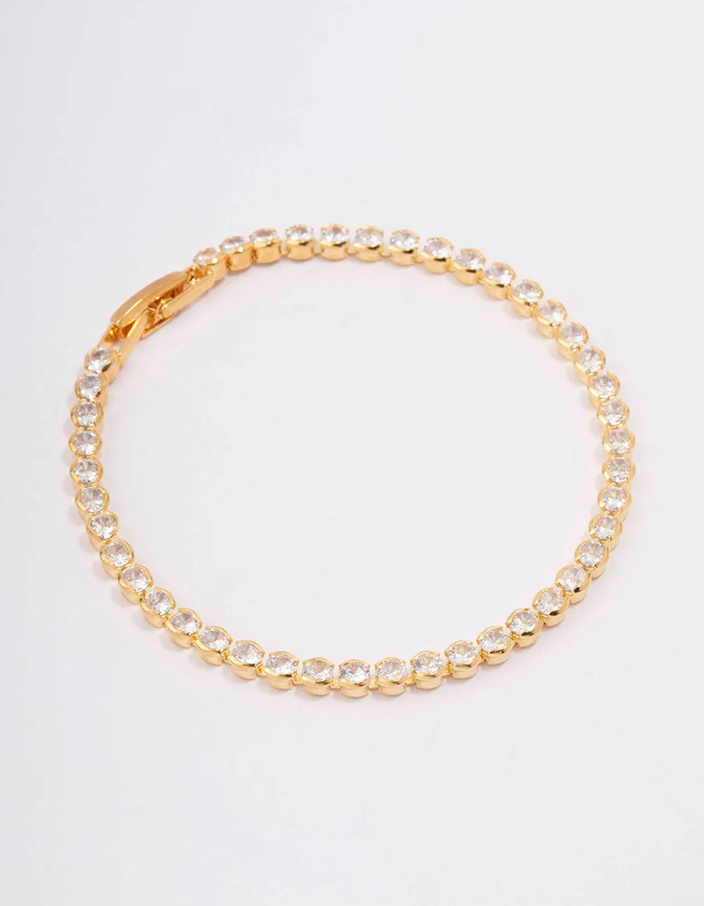 Gold Plated Single Classic Tennis Bracelet sold by lovisa