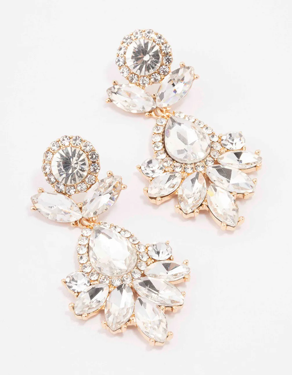 Gold Blossom Bling Drop Earrings sold by lovisa