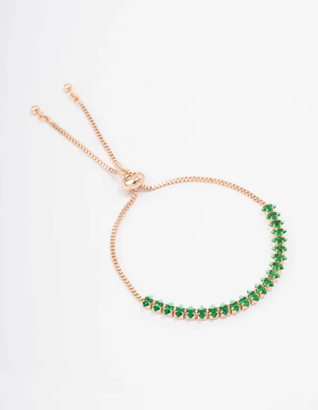 Gold Cubic Zirconia Mixed Marquise Toggle Bracelet sold by lovisa