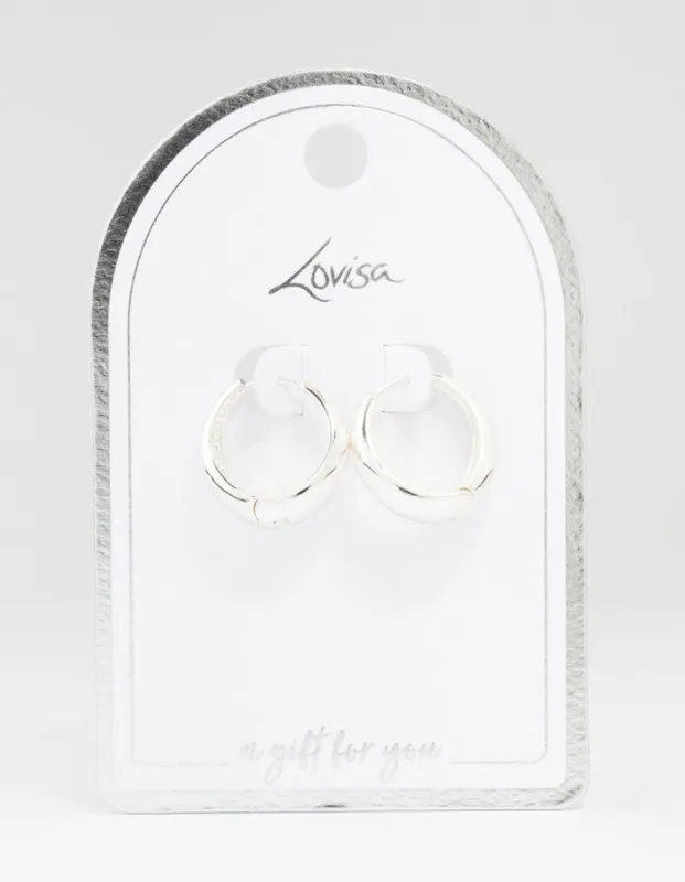 Silver Plated Large Chunky Classic Hoop Earrings made by lovisa