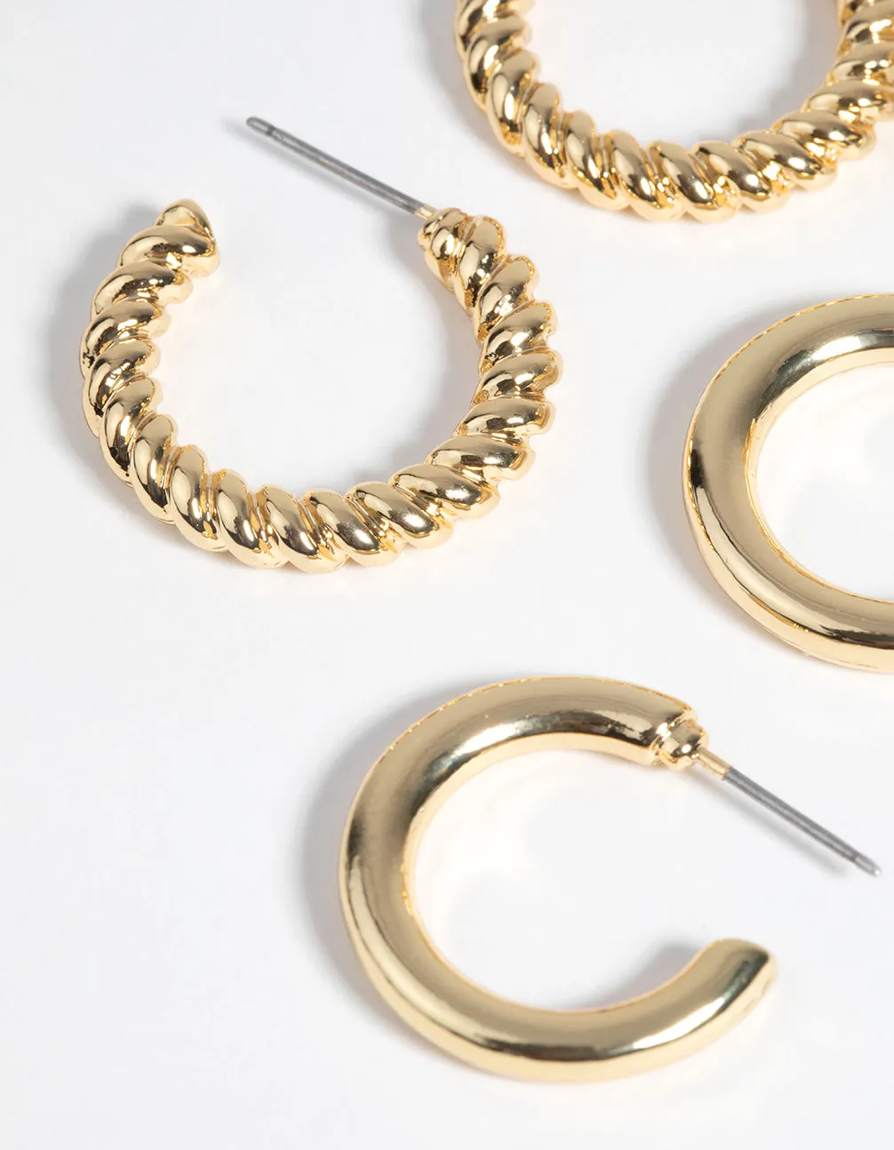 Gold Plated Twisted Hoop Earring Pack sold by lovisa product image thumbnail 3