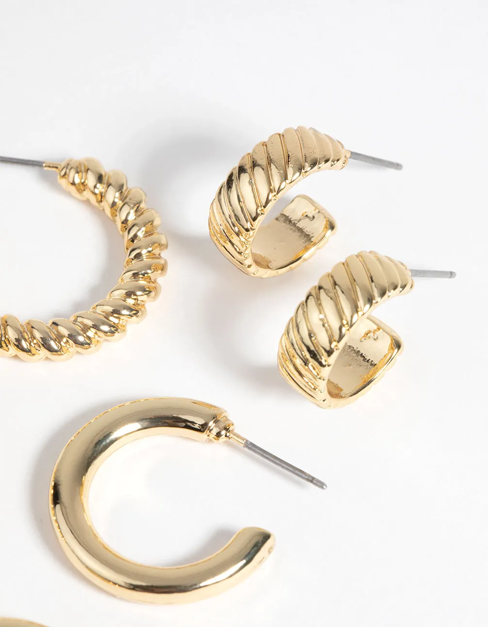 Gold Plated Twisted Hoop Earring Pack sold by lovisa product image thumbnail 2