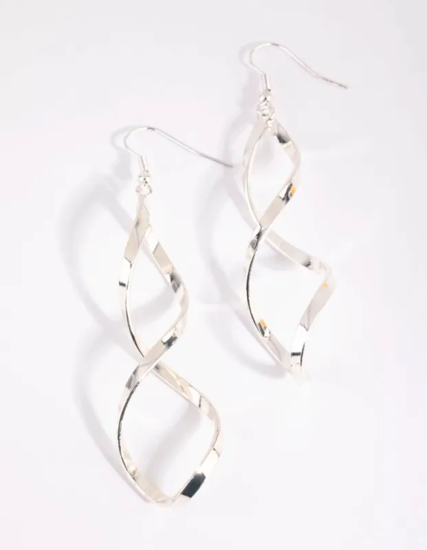 Silver Wave Drop Earrings sold by lovisa