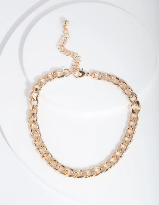 Gold 7mm Cuban Chain Anklet sold by lovisa