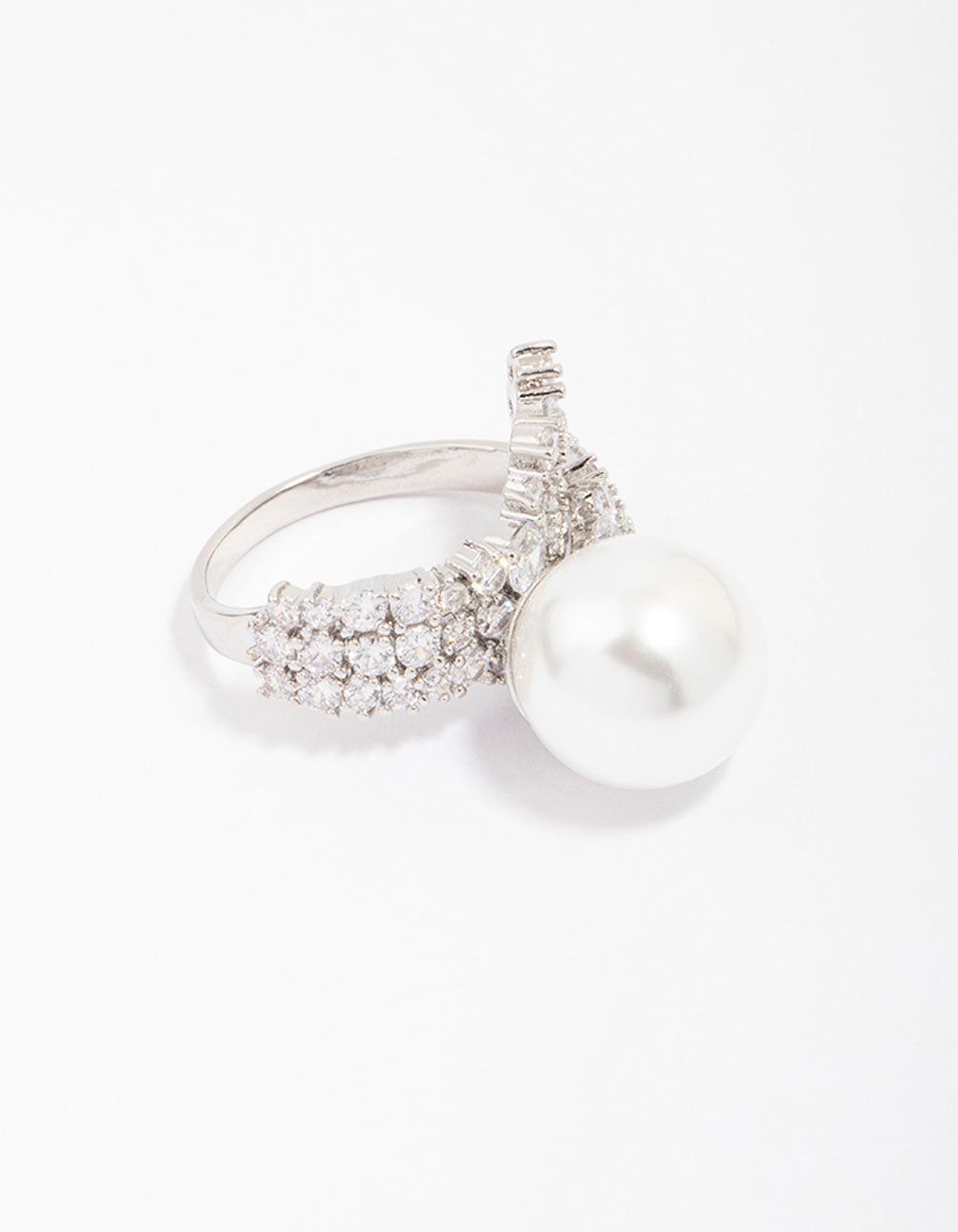 Rhodium Cubic Zirconia Trail Wrapped Ring sold by lovisa