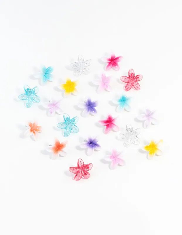 Mini Frangipani Flower Hair Clips 10-Pack sold by lovisa