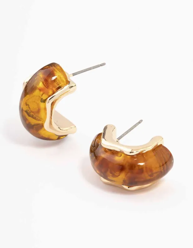 Gold Small Acrylic Hoop Earrings sold by lovisa