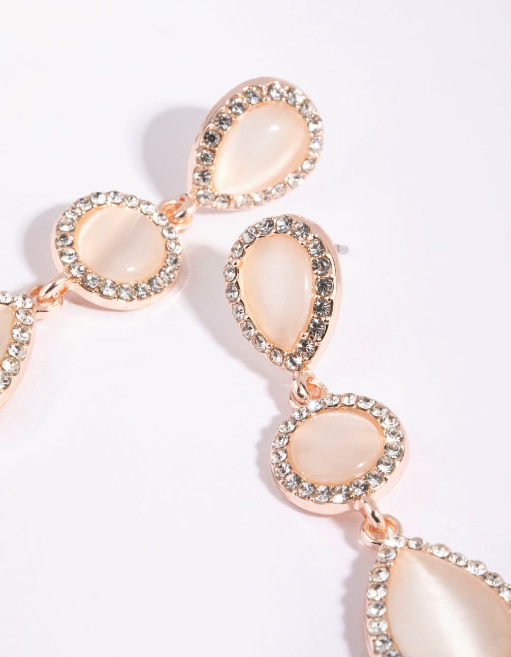 Rose Gold Teardrop Diamante Earrings sold by lovisa product image thumbnail 2