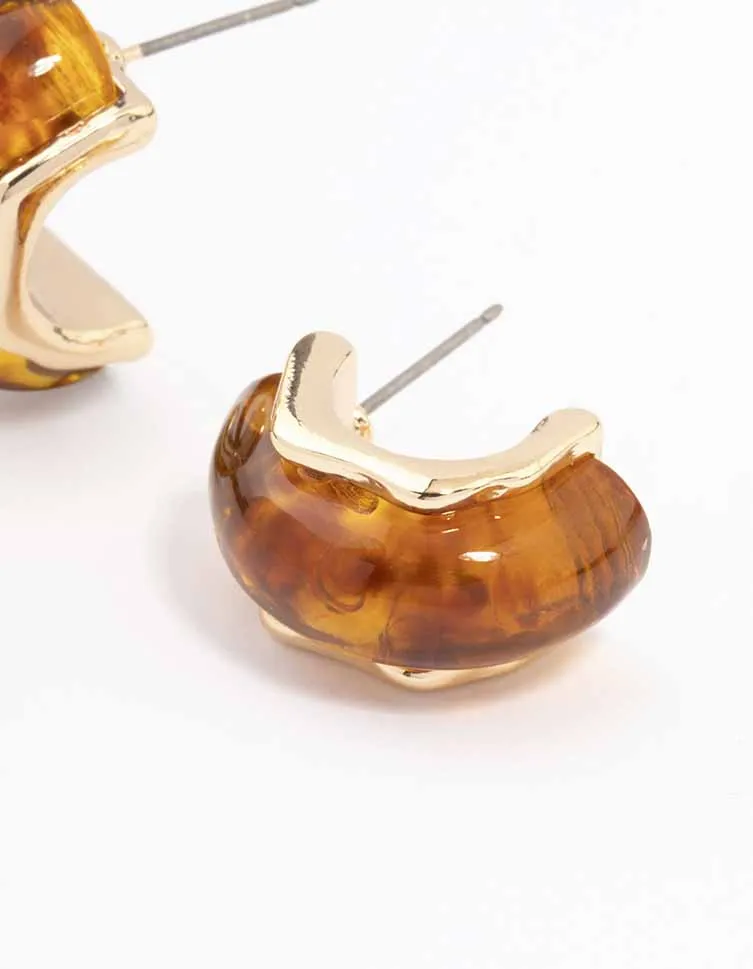 Gold Small Acrylic Hoop Earrings sold by lovisa product image thumbnail 3