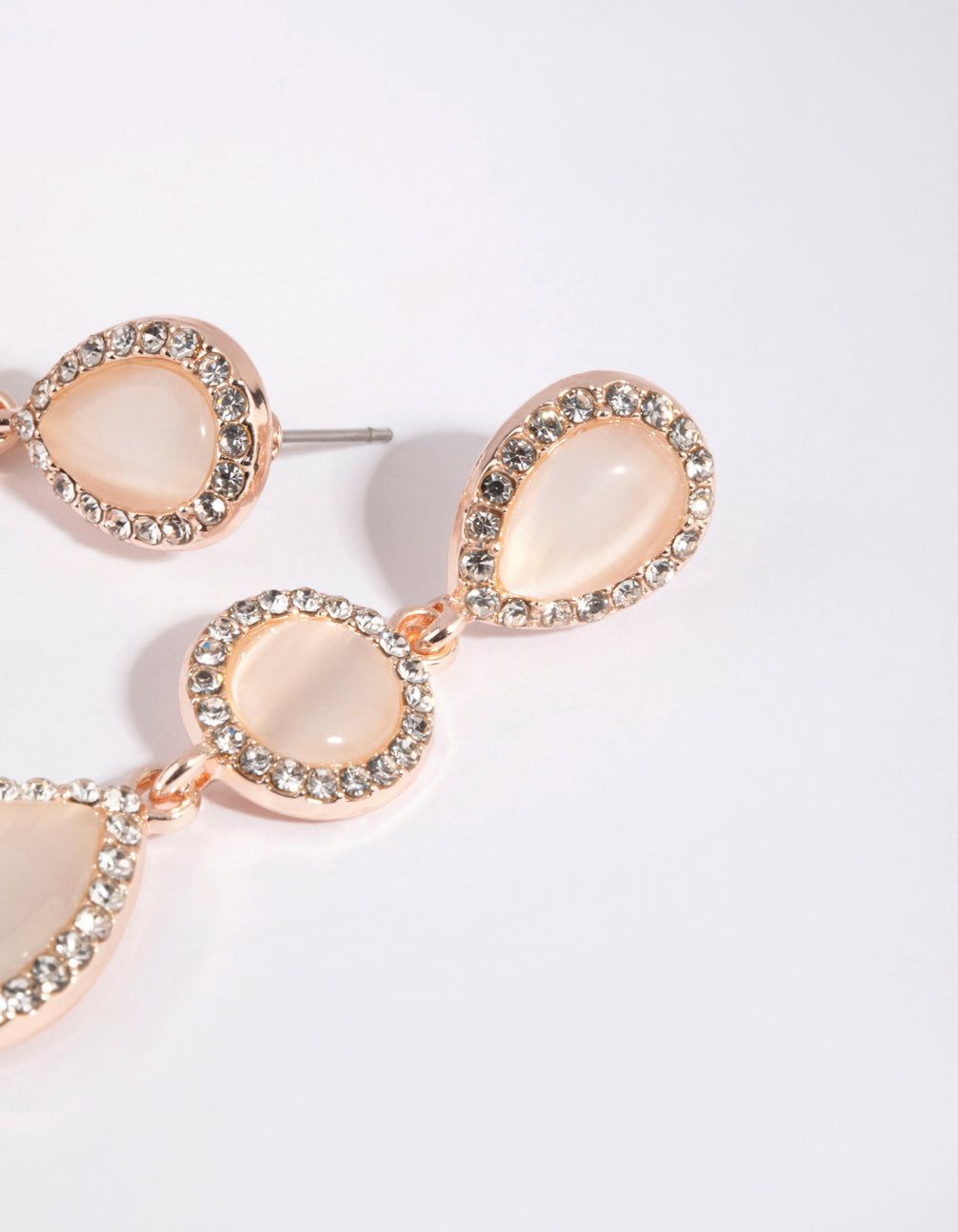 Rose Gold Teardrop Diamante Earrings sold by lovisa product image thumbnail 3
