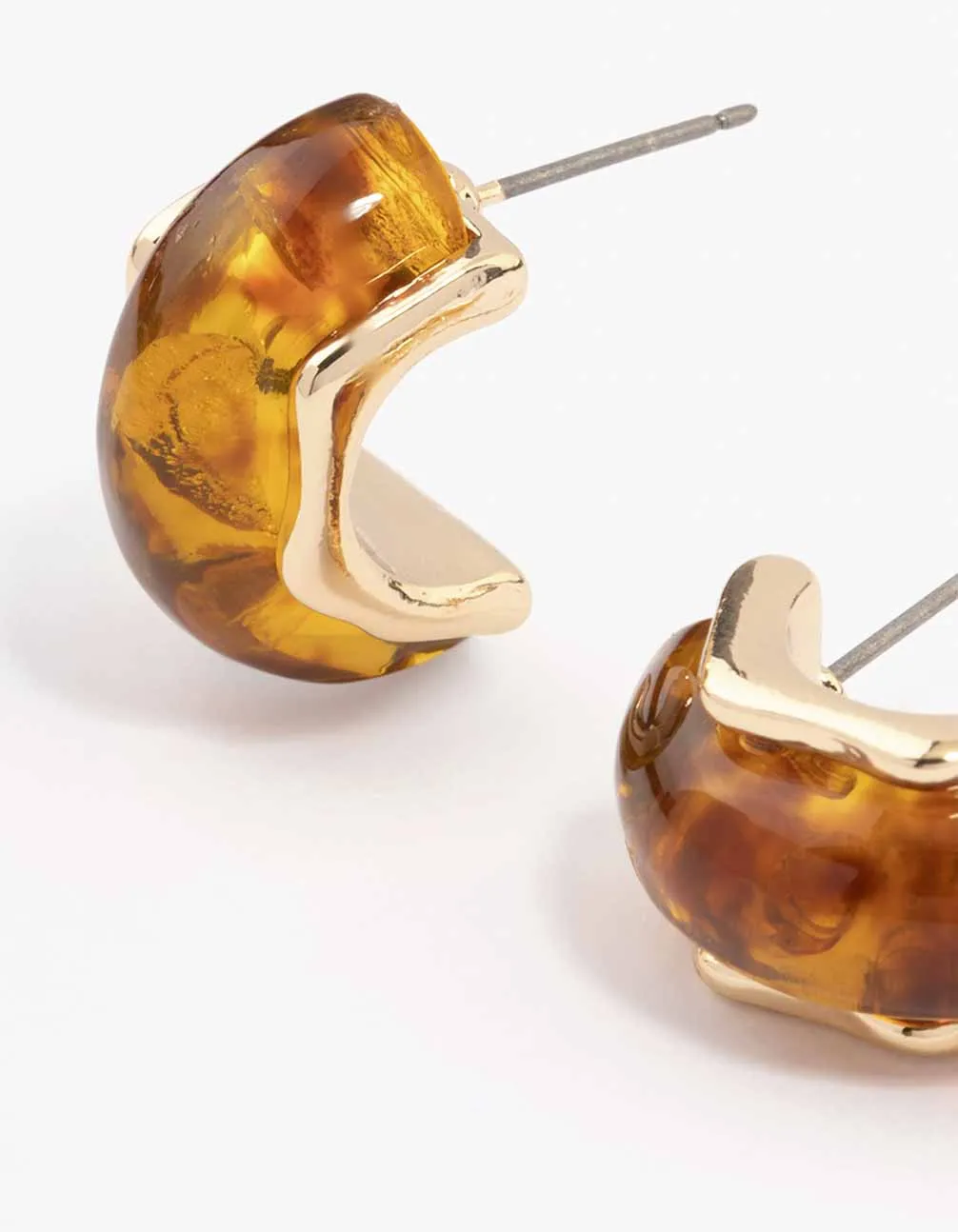 Gold Small Acrylic Hoop Earrings sold by lovisa product image thumbnail 2