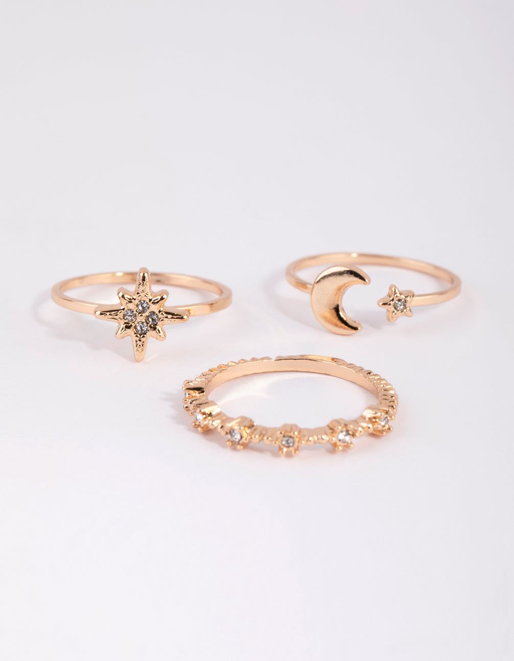 Gold Celestial Star Ring Stack sold by lovisa product image thumbnail 2