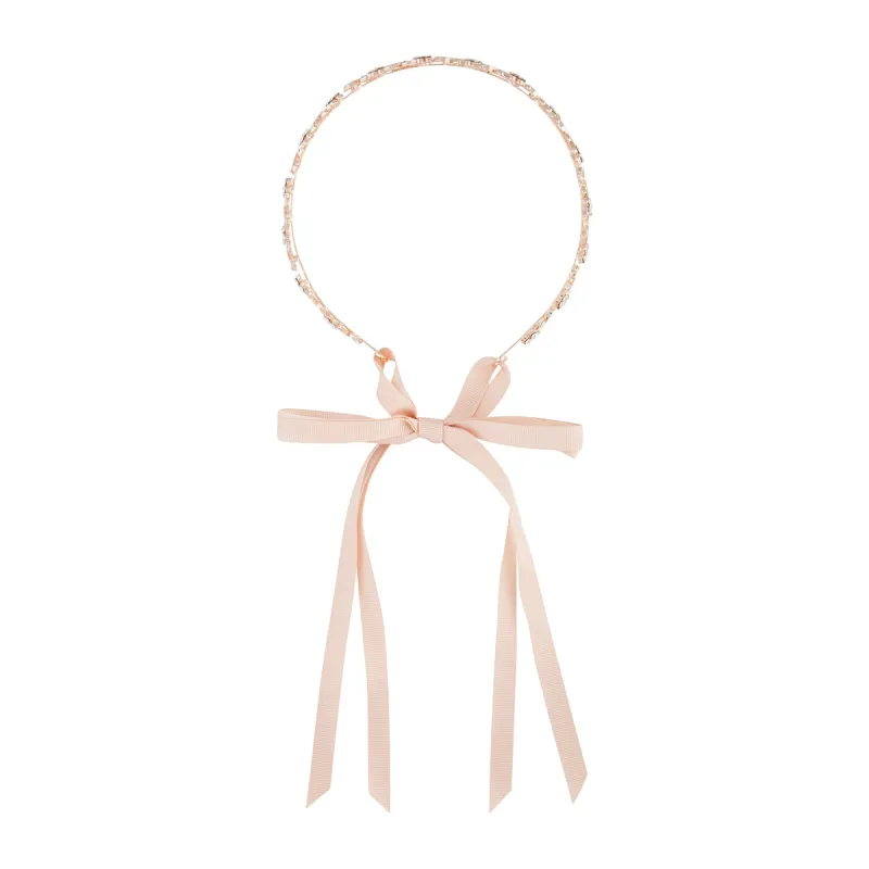 Rose Gold Diamante Leaf Tie Headband sold by lovisa