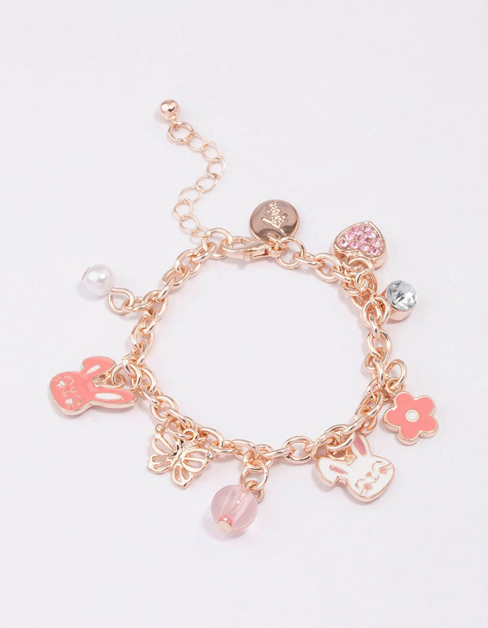 Kids Rose Gold Bunny Charm Bracelet sold by lovisa