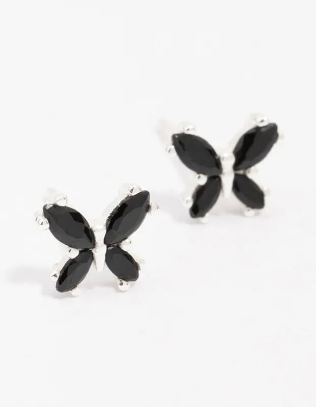 Sterling Silver Mini Butterfly Stud Earrings sold by lovisa