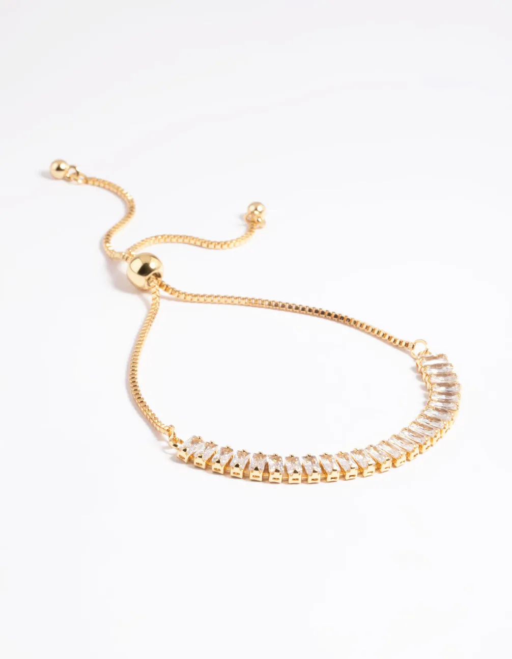 Gold Plated Cubic Zirconia Baguette Toggle Tennis Bracelet sold by lovisa product image thumbnail 2