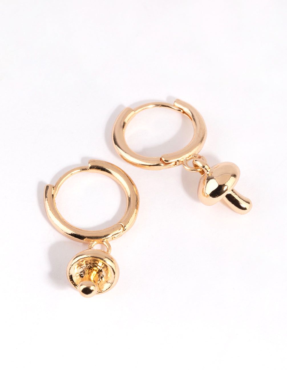 Gold Mushroom Huggie Earrings sold by lovisa