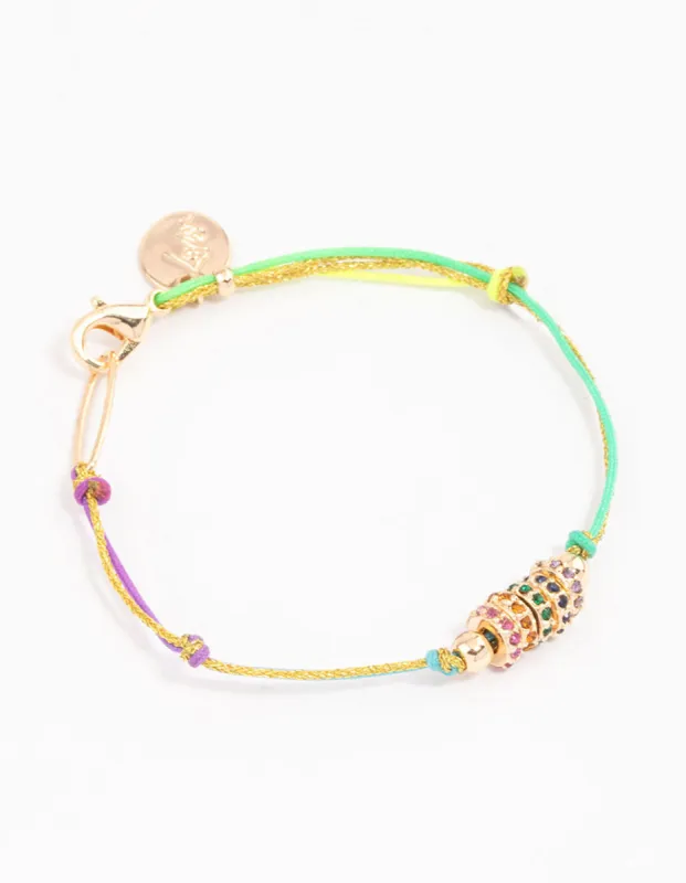 Gold Mixed Stone Pendant Bracelet sold by lovisa