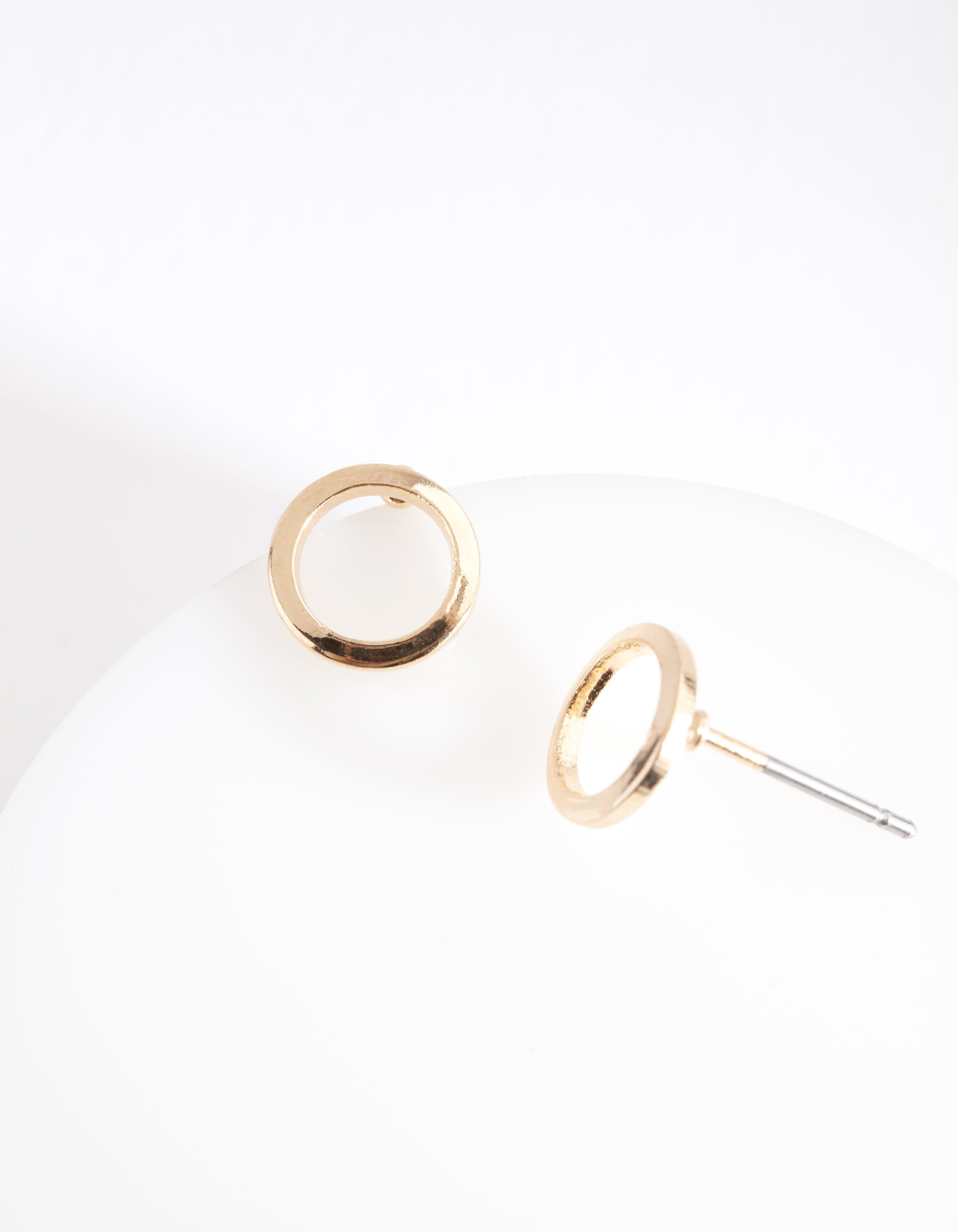 Gold Smooth Open Circle Stud Earrings sold by lovisa