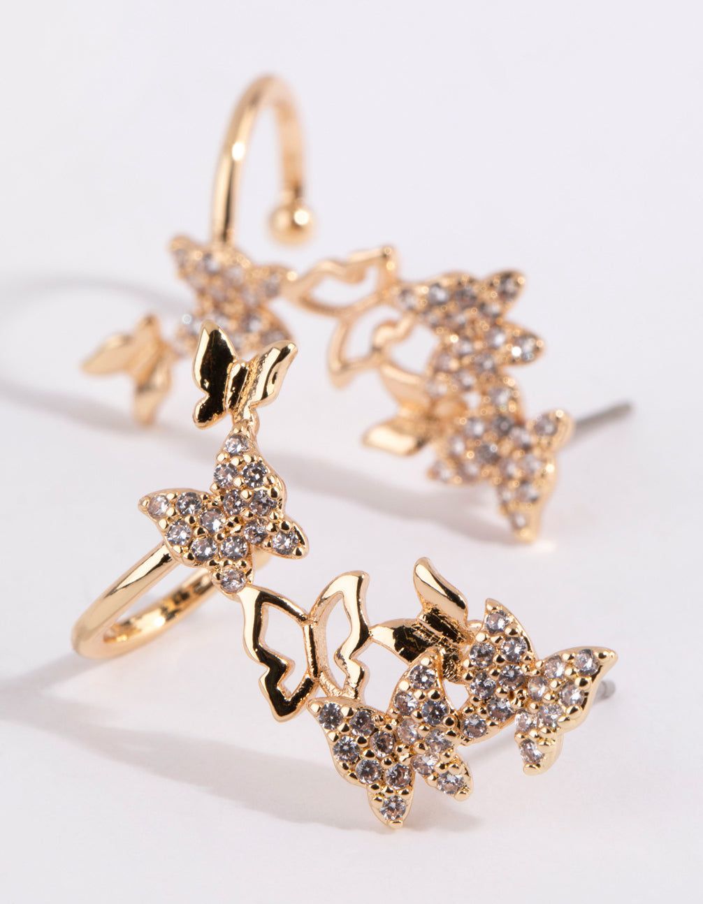 Gold Cubic Zirconia Butterfly Crawler Earrings sold by lovisa product image thumbnail 3
