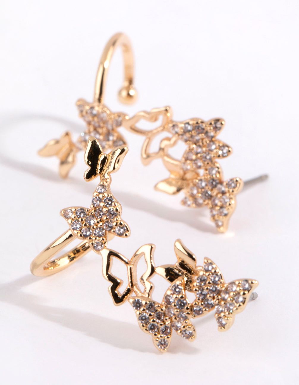 Gold Cubic Zirconia Butterfly Crawler Earrings sold by lovisa product image thumbnail 2