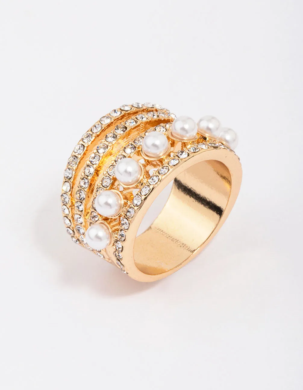 Gold Layered Pearl Band Ring sold by lovisa product image thumbnail 2