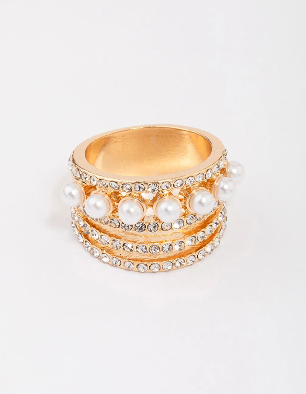 Gold Layered Pearl Band Ring sold by lovisa product image thumbnail 3