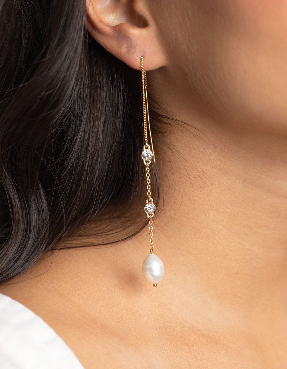 Gold Plated Thread-Through Earrings with Freshwater Pearls sold by lovisa product image thumbnail 2