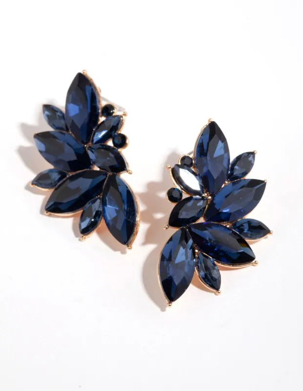 Gold Marquise Statement Stud Earrings sold by lovisa