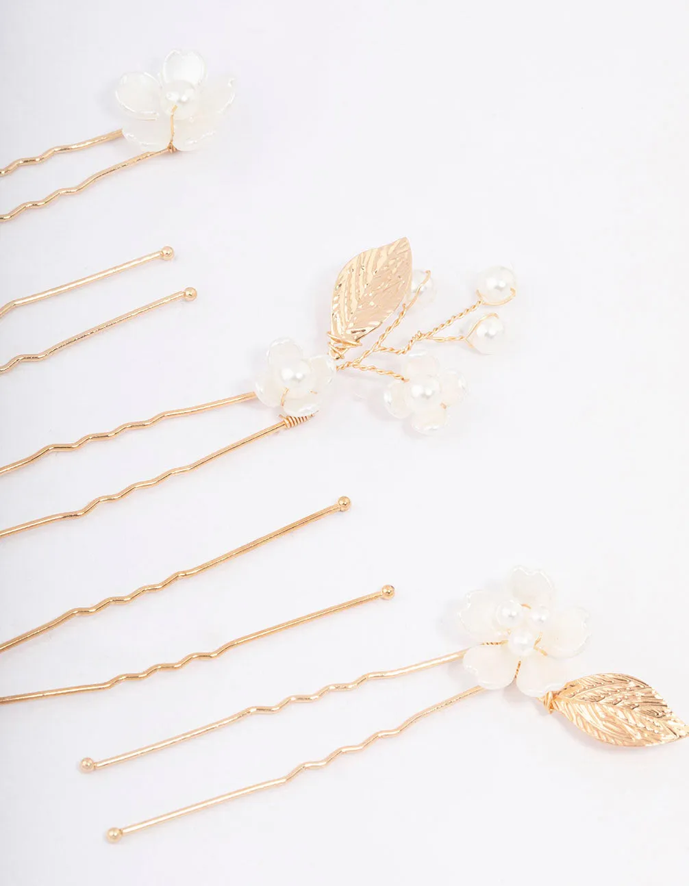 Gold Wire Flower Pearl Hair Pins sold by lovisa product image thumbnail 3