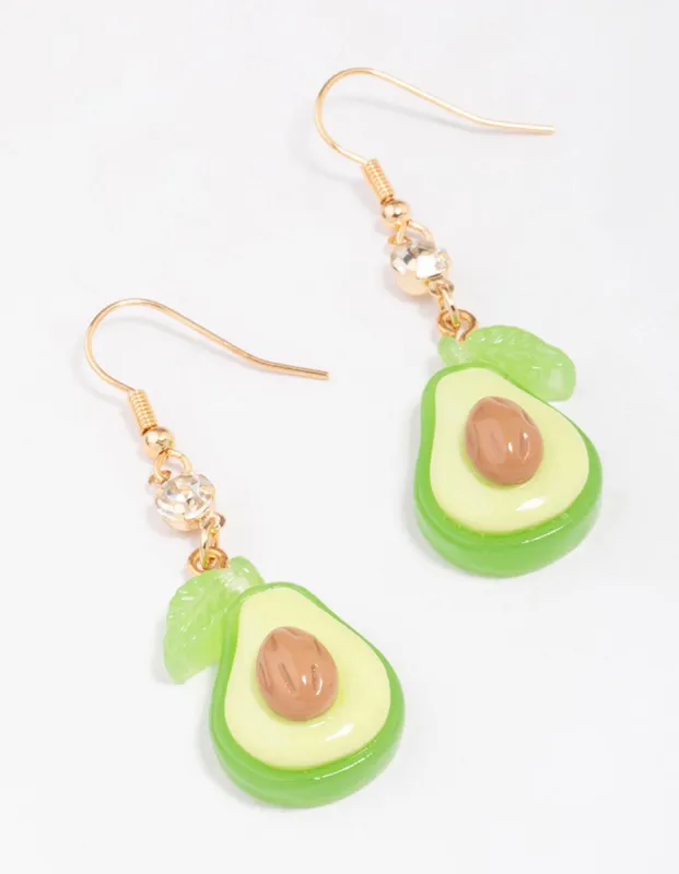 Gold Avocado Drop Earrings sold by lovisa
