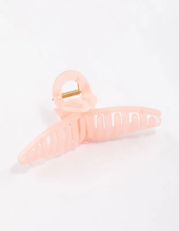 Pink Acrylic Large Heart Hoop Hair Claw Clip sold by lovisa