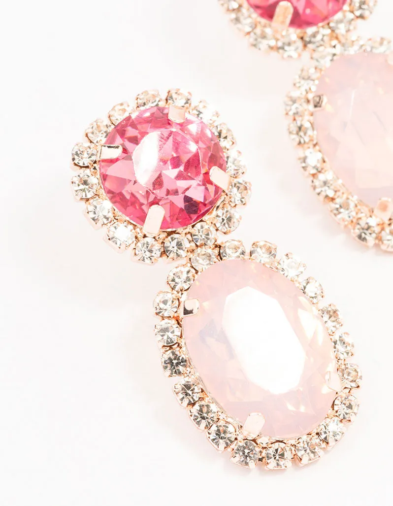 Rose Gold Stone Set Drop Earrings sold by lovisa product image thumbnail 2