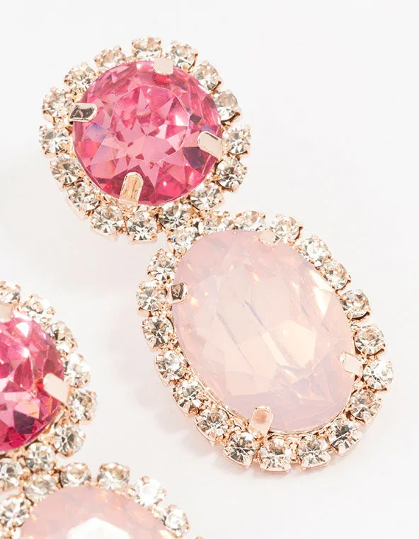 Rose Gold Stone Set Drop Earrings sold by lovisa product image thumbnail 3
