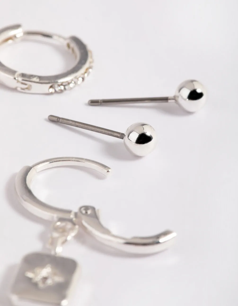 Silver Plated Cubic Zirconia Celestial Stud Earrings 6-Pack sold by lovisa product image thumbnail 5