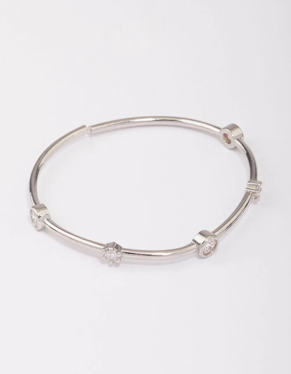 Rhodium Skinny Cubic Zirconia Wrist Cuff sold by lovisa