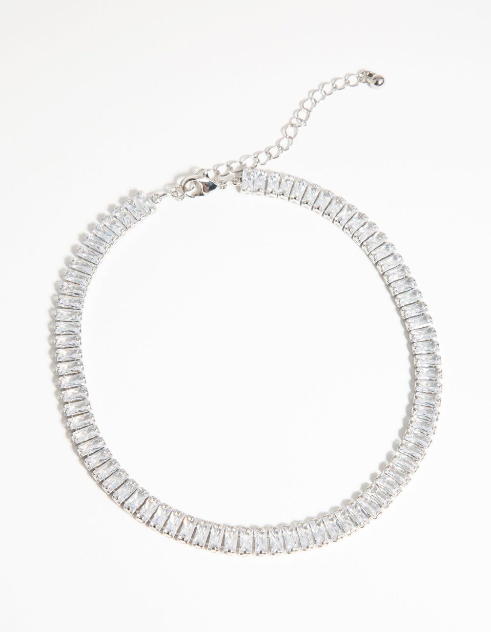Rhodium Cubic Zirconia Baguette Choker sold by lovisa