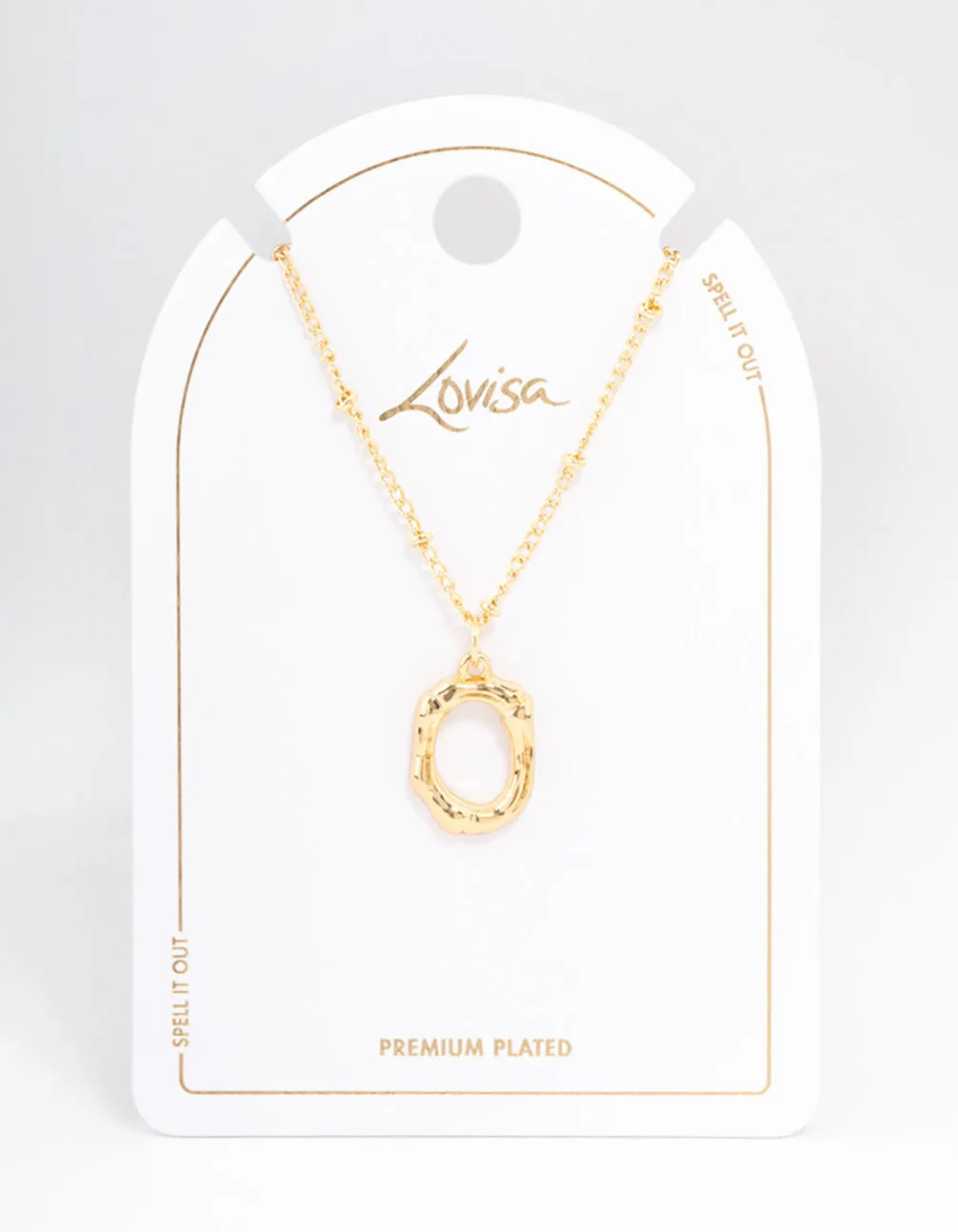 Letter 'O' Gold Plated Bamboo Initial Necklace sold by lovisa product image thumbnail 3