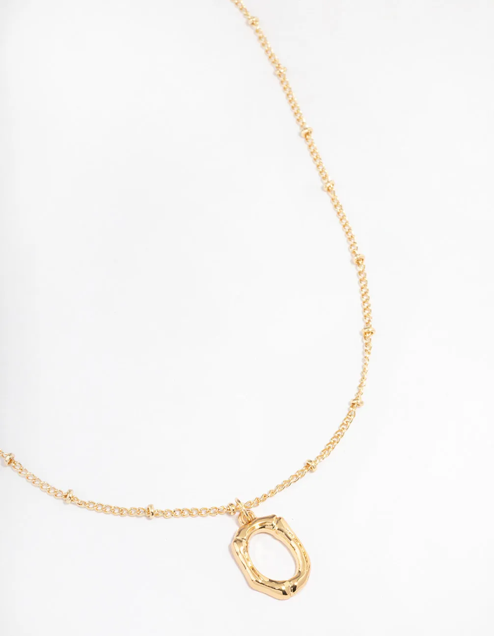 Letter 'O' Gold Plated Bamboo Initial Necklace sold by lovisa