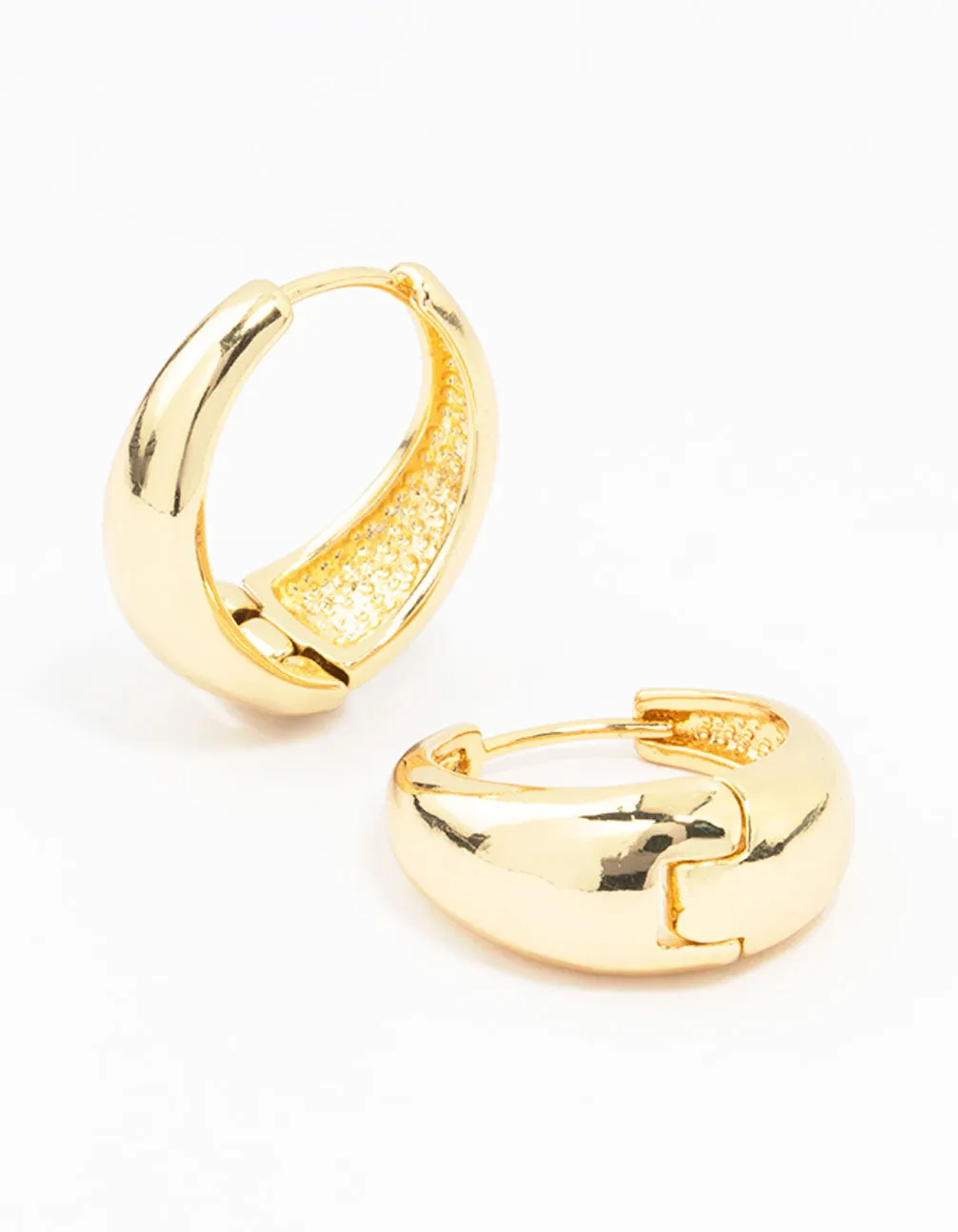 Large Gold Plated Chunky Classic Hoop Earrings sold by lovisa product image thumbnail 2