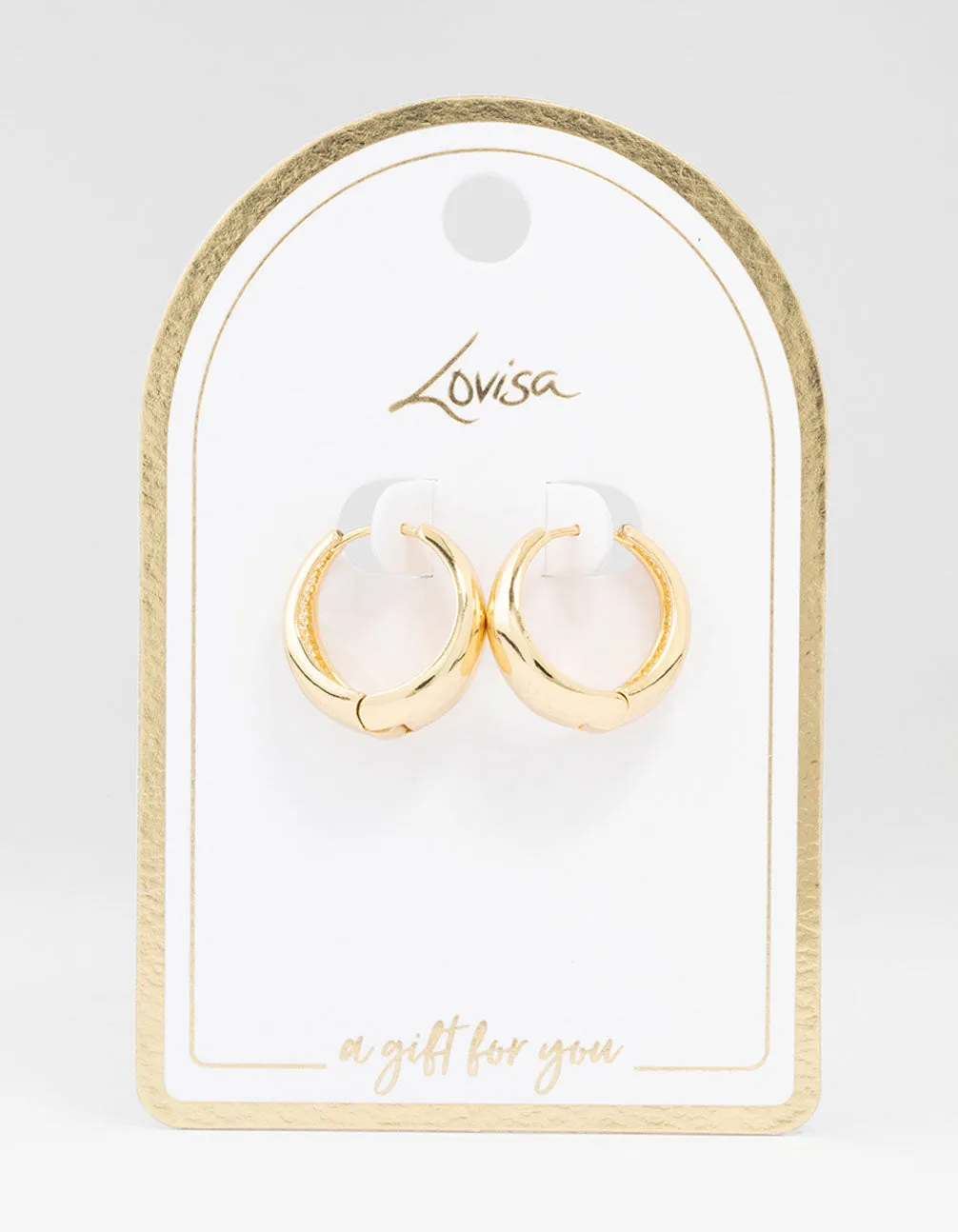 Large Gold Plated Chunky Classic Hoop Earrings sold by lovisa
