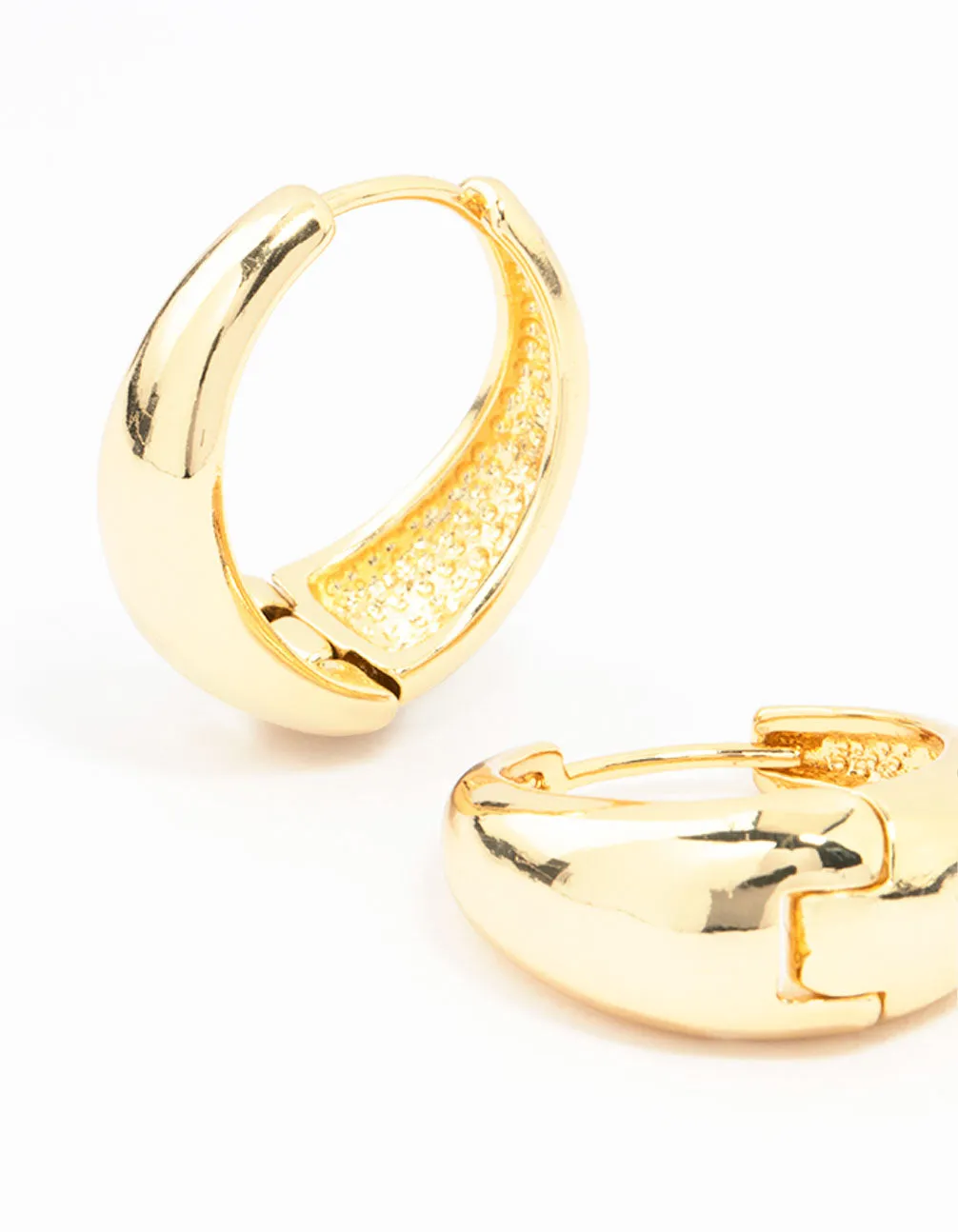 Large Gold Plated Chunky Classic Hoop Earrings sold by lovisa product image thumbnail 3
