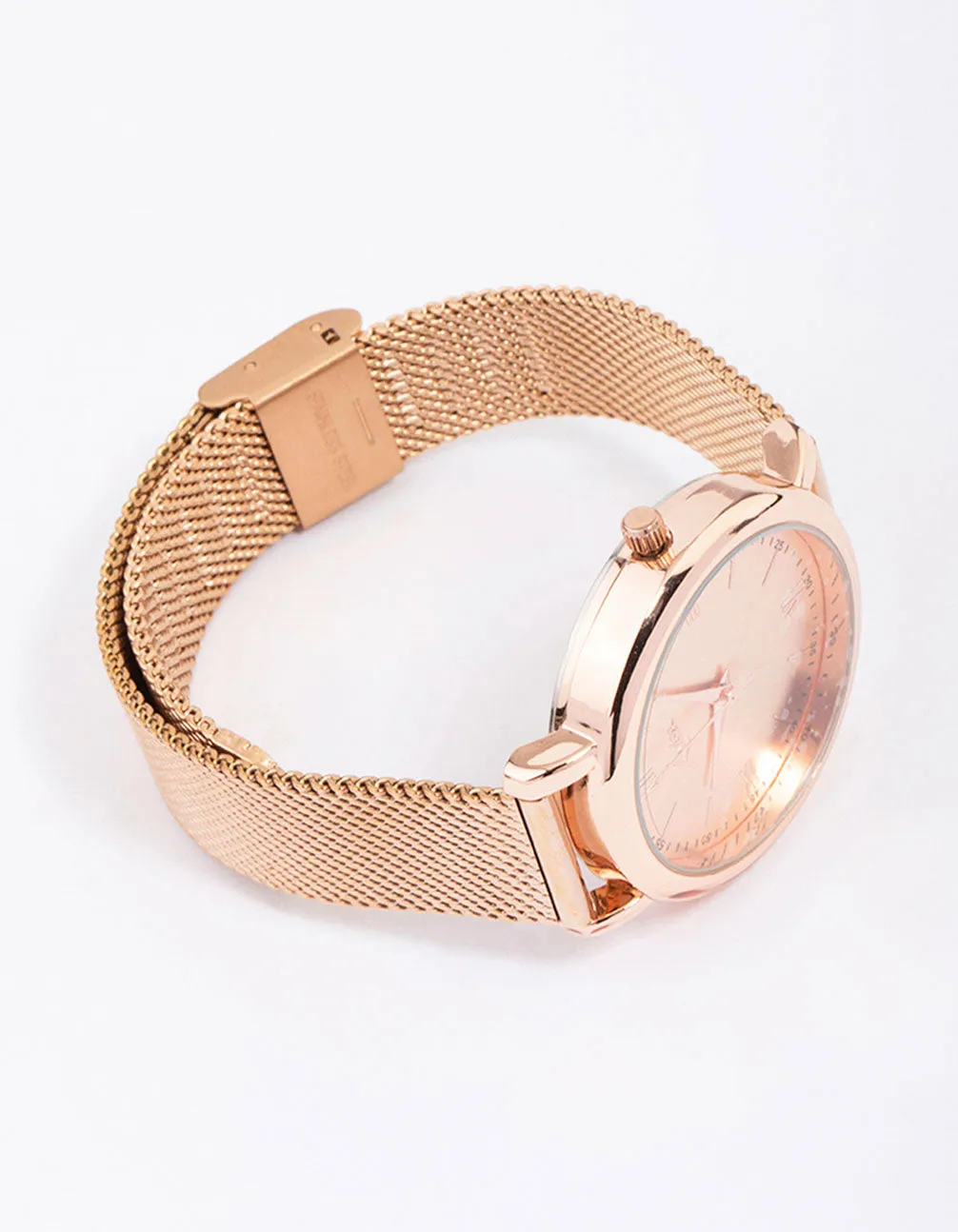 Rose Gold Large Mesh Watch sold by lovisa product image thumbnail 3