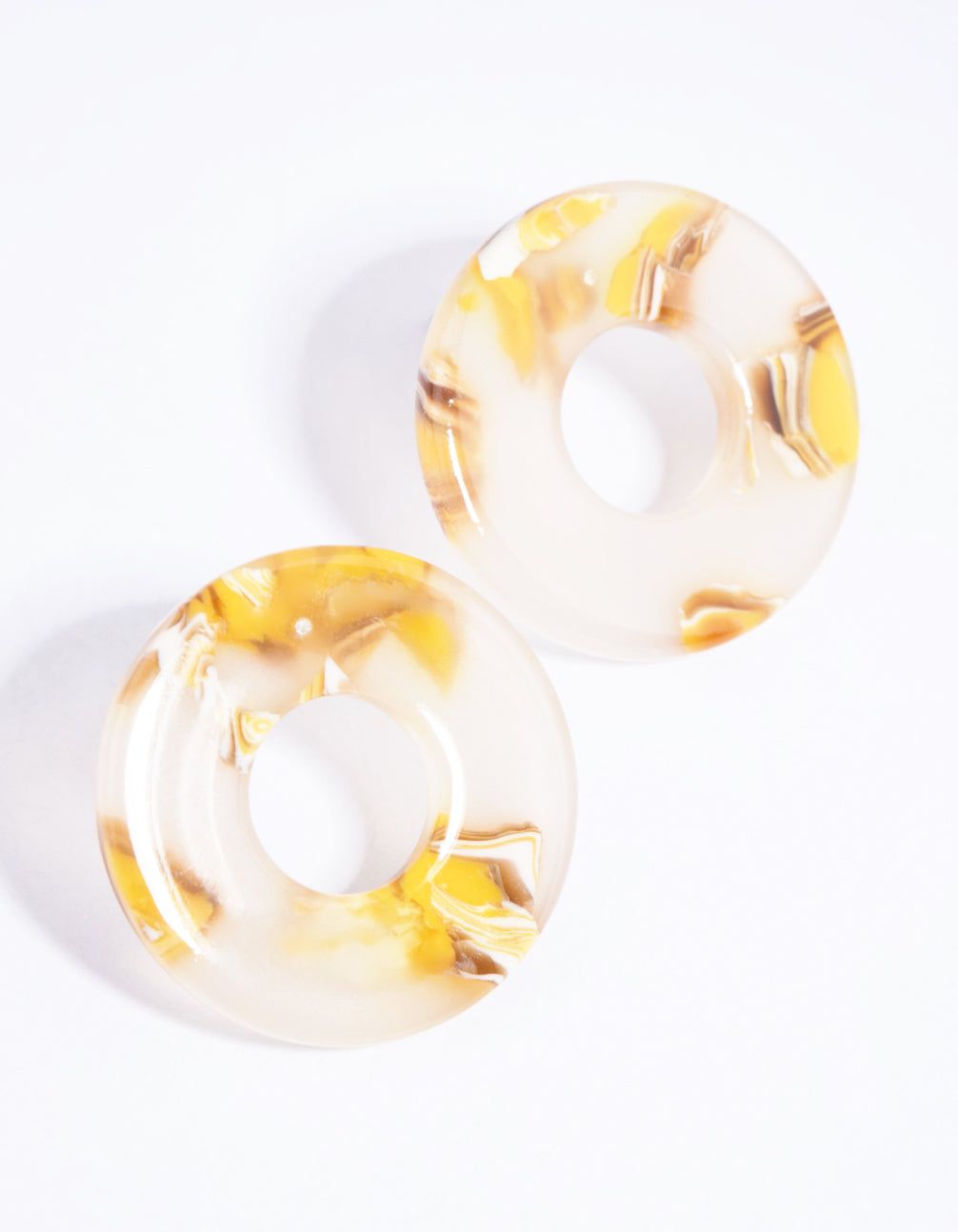 Yellow Open Circle Acrylic Stud Earrings sold by lovisa